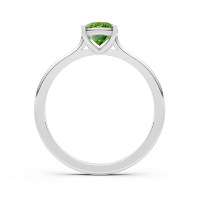Peridot Oval 8x6mm Normal Gold Quality 4 Prong Solitaire 8x6 mm Oval Shape Engagement Ring Cathedral Setting