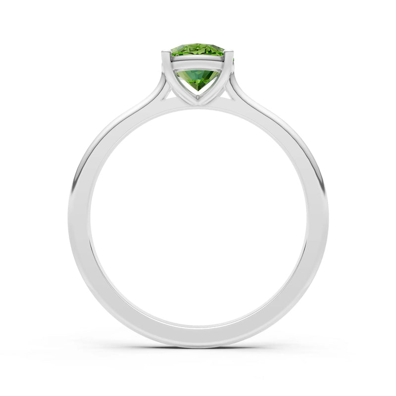 Peridot Oval 8x6mm Normal Gold Quality 4 Prong Solitaire 8x6 mm Oval Shape Engagement Ring Cathedral Setting