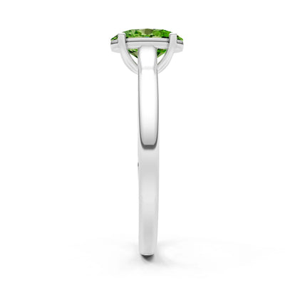 Peridot Oval 8x6mm Normal Gold Quality 4 Prong Solitaire 8x6 mm Oval Shape Engagement Ring Cathedral Setting