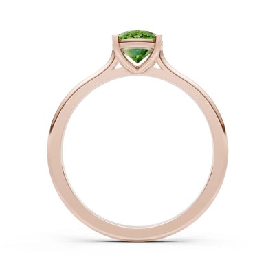 Peridot Oval 8x6mm Normal Gold Quality 4 Prong Solitaire 8x6 mm Oval Shape Engagement Ring Cathedral Setting