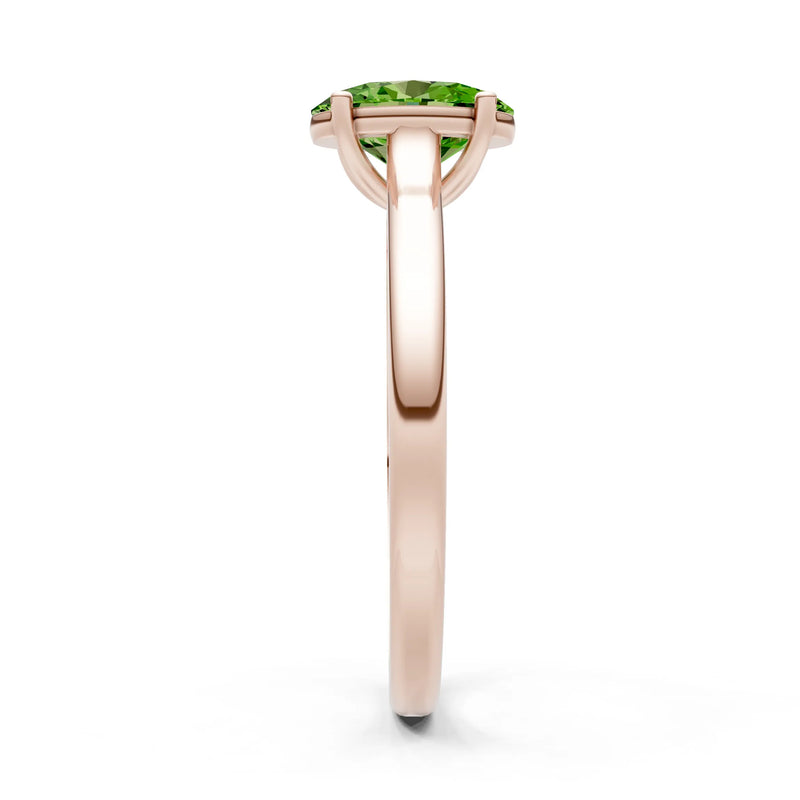 Peridot Oval 8x6mm Normal Gold Quality 4 Prong Solitaire 8x6 mm Oval Shape Engagement Ring Cathedral Setting