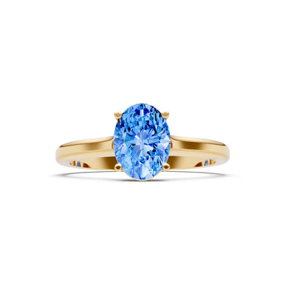 SBT Oval 8x6mm Normal Gold Quality 4 Prong Solitaire 8x6 mm Oval Shape Engagement Ring Cathedral Setting