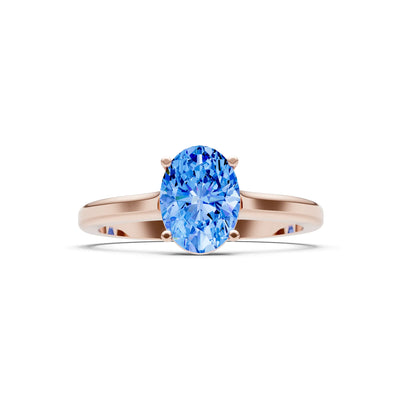 SBT Oval 8x6mm Normal Gold Quality 4 Prong Solitaire 8x6 mm Oval Shape Engagement Ring Cathedral Setting