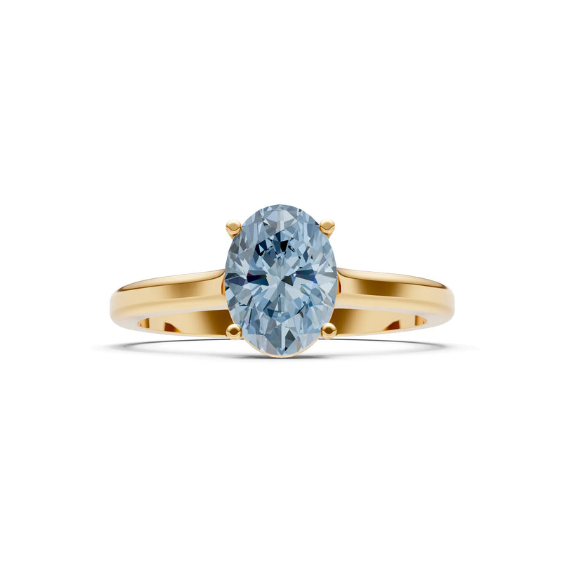 Aquamarine Oval 8x6mm Normal 4 Prong Solitaire 8x6 mm Oval Shape Engagement Ring Cathedral Setting