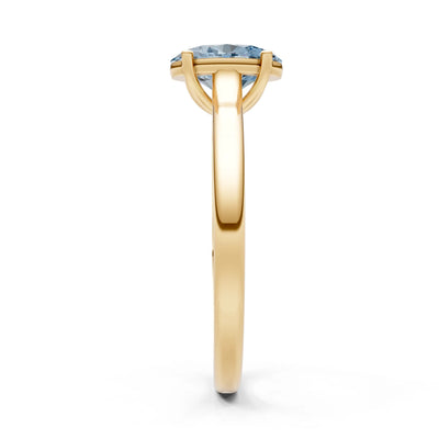 Aquamarine Oval 8x6mm Normal 4 Prong Solitaire 8x6 mm Oval Shape Engagement Ring Cathedral Setting