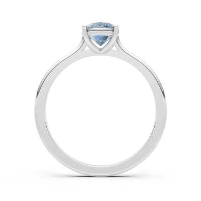 Aquamarine Oval 8x6mm Normal 4 Prong Solitaire 8x6 mm Oval Shape Engagement Ring Cathedral Setting