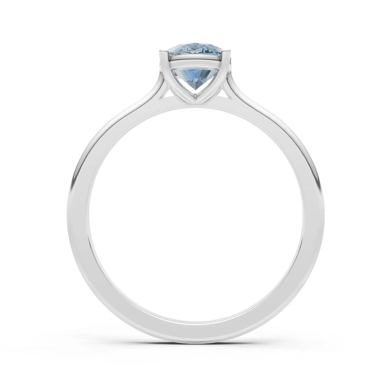 Aquamarine Oval 8x6mm Normal 4 Prong Solitaire 8x6 mm Oval Shape Engagement Ring Cathedral Setting