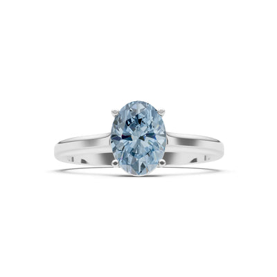 Aquamarine Oval 8x6mm Normal 4 Prong Solitaire 8x6 mm Oval Shape Engagement Ring Cathedral Setting