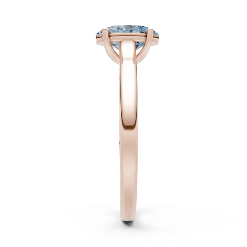 Aquamarine Oval 8x6mm Normal 4 Prong Solitaire 8x6 mm Oval Shape Engagement Ring Cathedral Setting