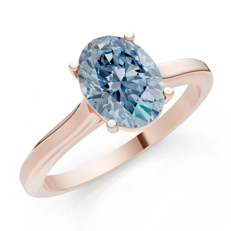 Aquamarine Oval 8x6mm Normal 4 Prong Solitaire 8x6 mm Oval Shape Engagement Ring Cathedral Setting