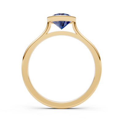 10k Yellow Gold Lab Grown Diamond Round Bezel Set Solitaire Ring