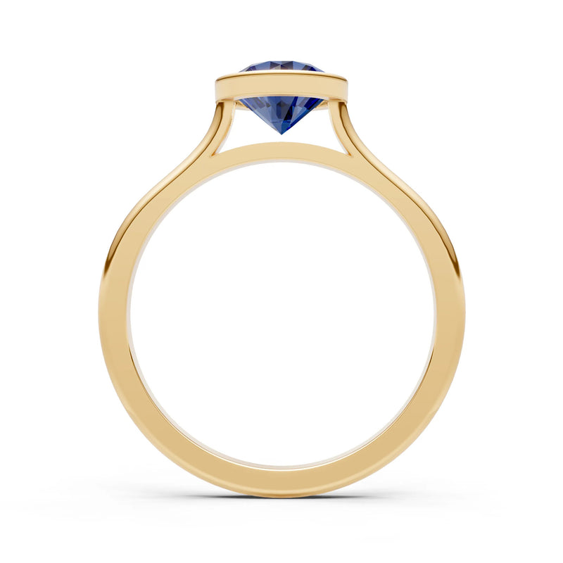 10k Yellow Gold Lab Grown Diamond Round Bezel Set Solitaire Ring