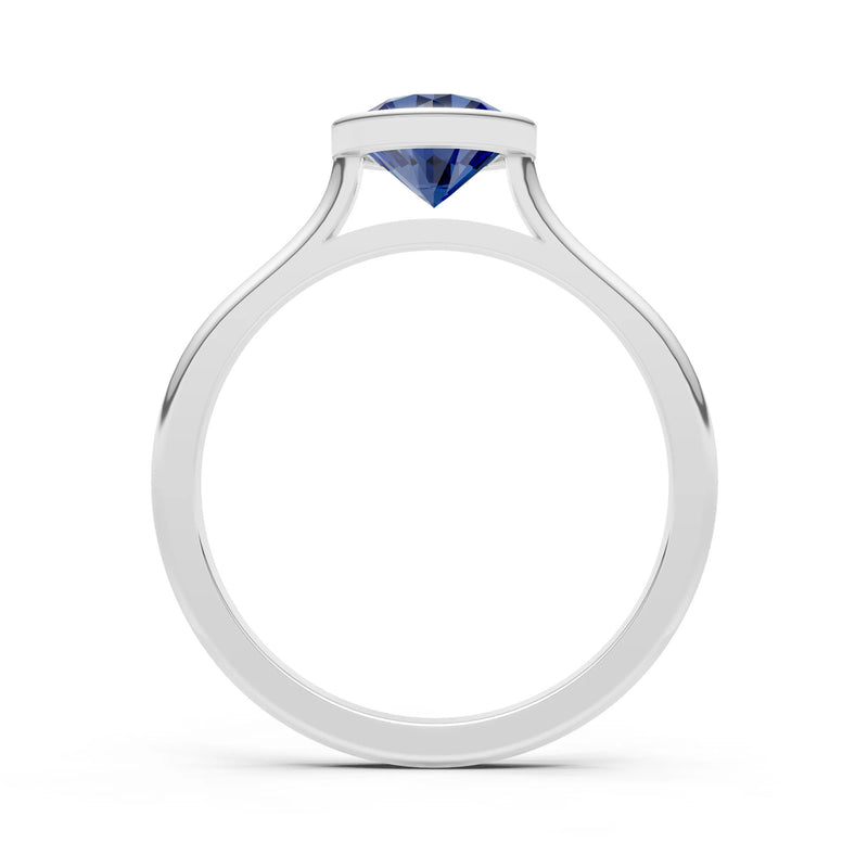 10k Yellow Gold Lab Grown Diamond Round Bezel Set Solitaire Ring