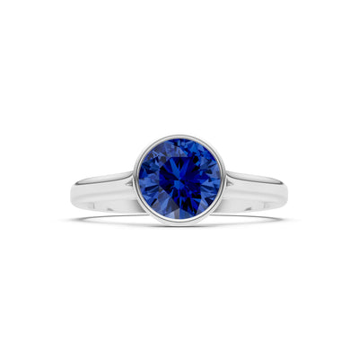 10k Yellow Gold Lab Grown Diamond Round Bezel Set Solitaire Ring