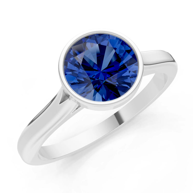 10k Yellow Gold Lab Grown Diamond Round Bezel Set Solitaire Ring