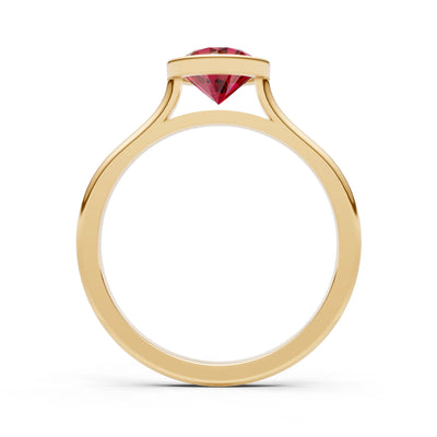 10k Yellow Gold Lab Grown Diamond Round Bezel Set Solitaire Ring
