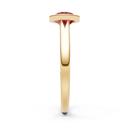 10k Yellow Gold Lab Grown Diamond Round Bezel Set Solitaire Ring