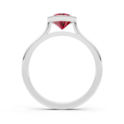 10k Yellow Gold Lab Grown Diamond Round Bezel Set Solitaire Ring