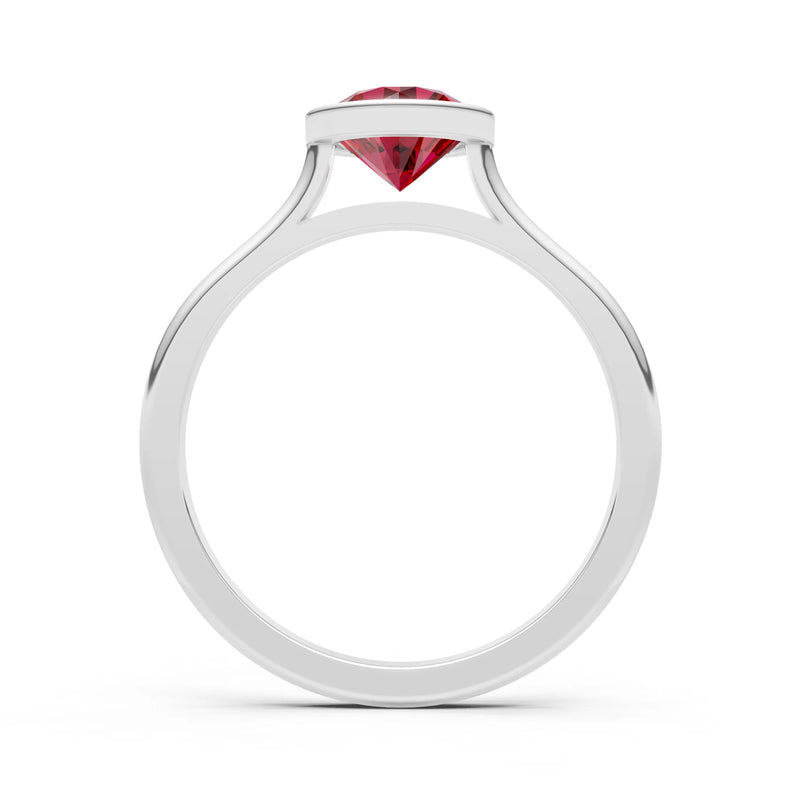 10k Yellow Gold Lab Grown Diamond Round Bezel Set Solitaire Ring