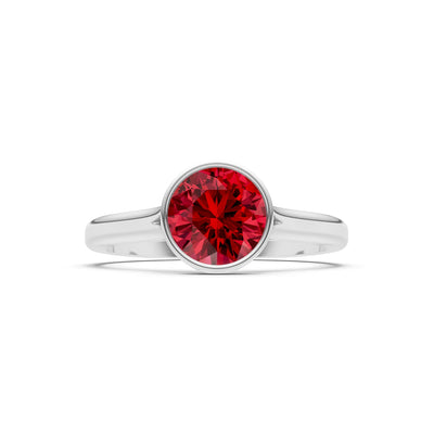 10k Yellow Gold Lab Grown Diamond Round Bezel Set Solitaire Ring