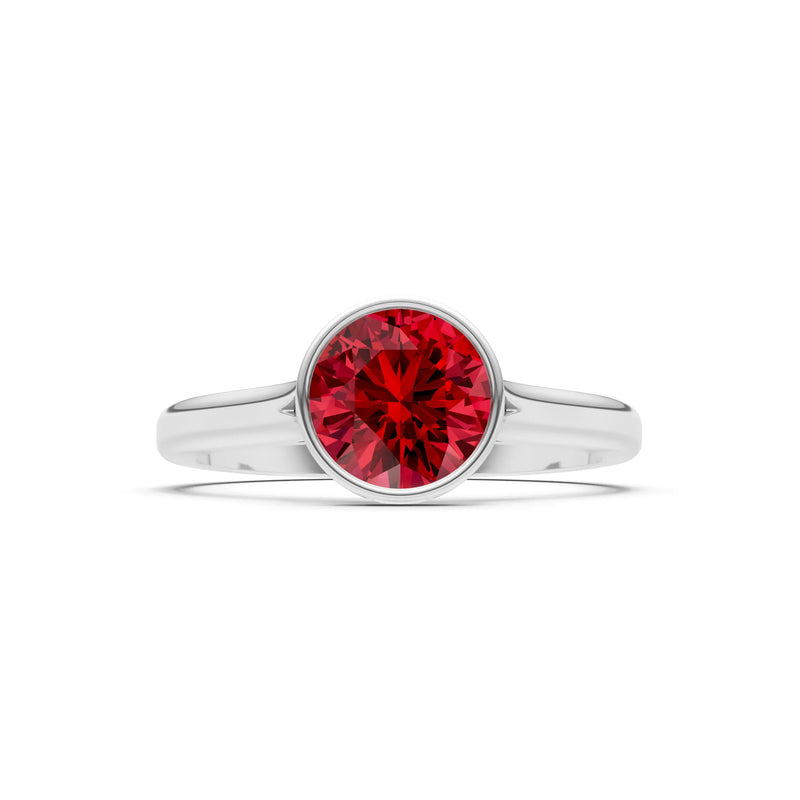 10k Yellow Gold Lab Grown Diamond Round Bezel Set Solitaire Ring