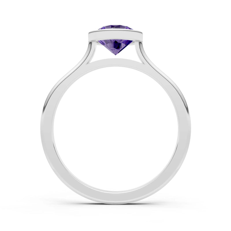 10k Yellow Gold Lab Grown Diamond Round Bezel Set Solitaire Ring