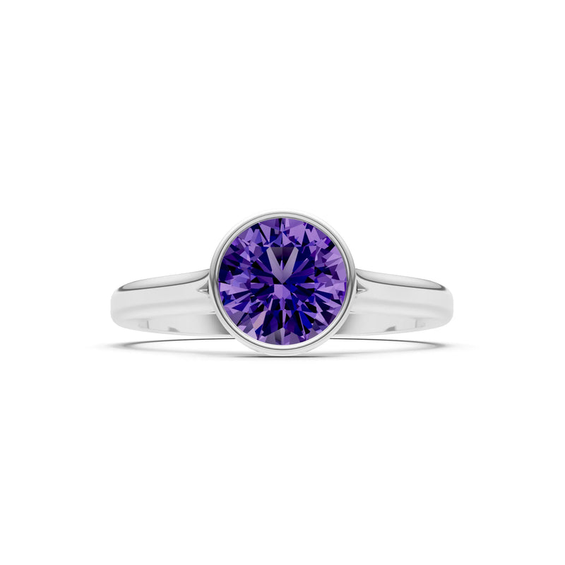 10k Yellow Gold Lab Grown Diamond Round Bezel Set Solitaire Ring