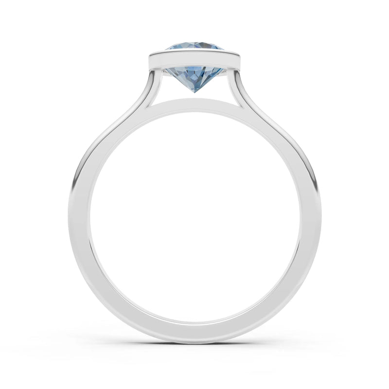 10k Yellow Gold Lab Grown Diamond Round Bezel Set Solitaire Ring