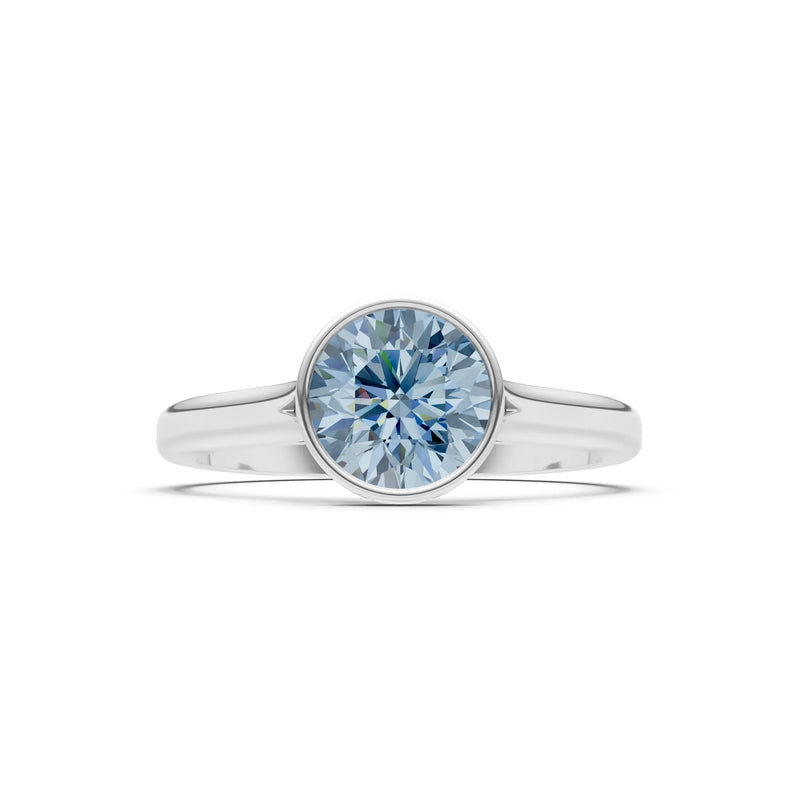 10k Yellow Gold Lab Grown Diamond Round Bezel Set Solitaire Ring