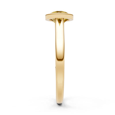 10k Yellow Gold Lab Grown Diamond Round Bezel Set Solitaire Ring