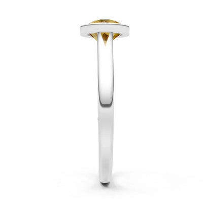10k Yellow Gold Lab Grown Diamond Round Bezel Set Solitaire Ring
