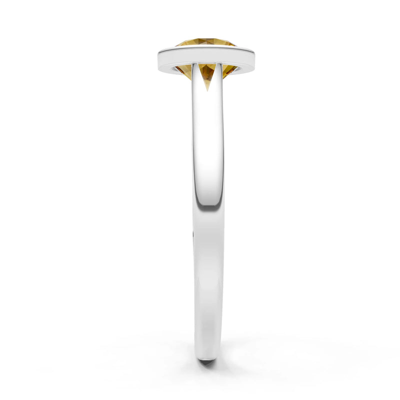 10k Yellow Gold Lab Grown Diamond Round Bezel Set Solitaire Ring