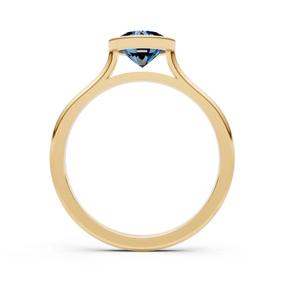 10k Yellow Gold Lab Grown Diamond Round Bezel Set Solitaire Ring