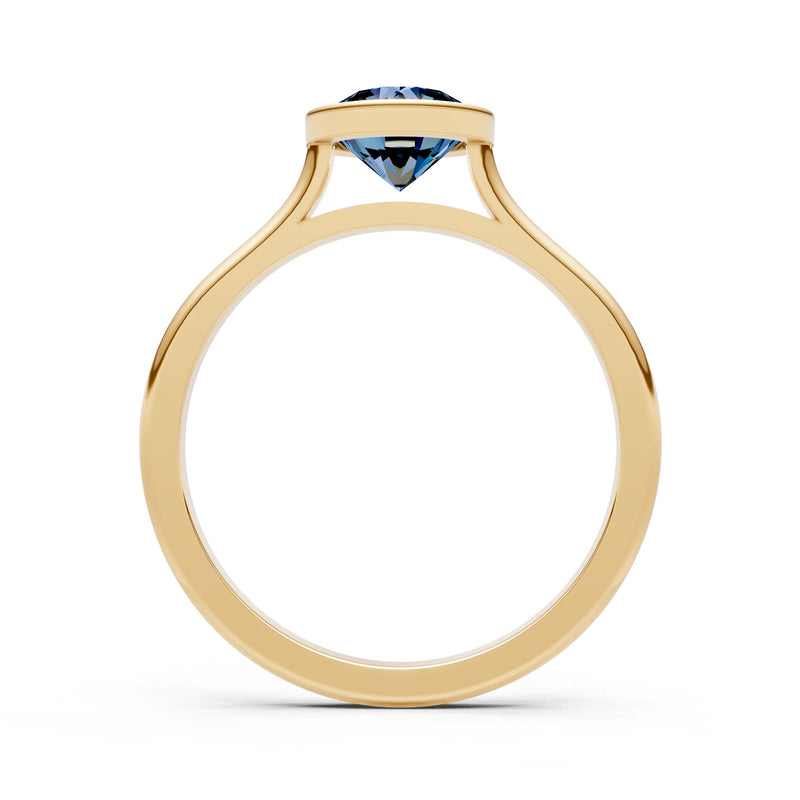 10k Yellow Gold Lab Grown Diamond Round Bezel Set Solitaire Ring