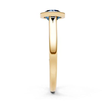 10k Yellow Gold Lab Grown Diamond Round Bezel Set Solitaire Ring