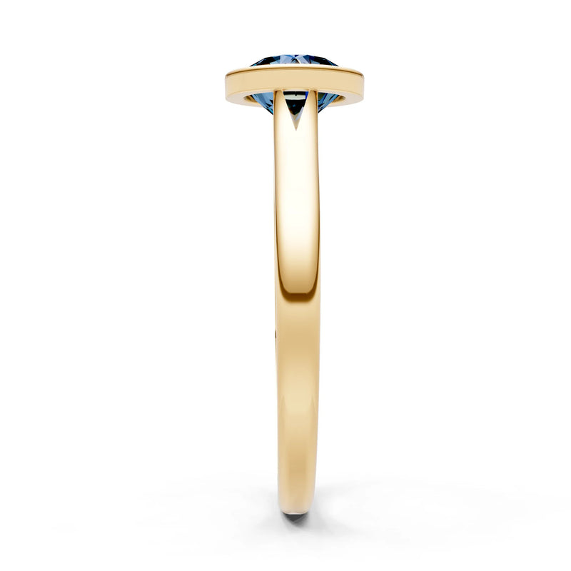 10k Yellow Gold Lab Grown Diamond Round Bezel Set Solitaire Ring