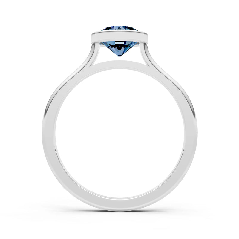 10k Yellow Gold Lab Grown Diamond Round Bezel Set Solitaire Ring