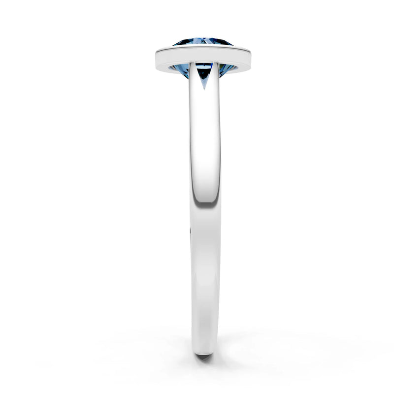 10k Yellow Gold Lab Grown Diamond Round Bezel Set Solitaire Ring