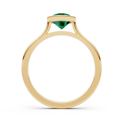 10k Yellow Gold Lab Grown Diamond Round Bezel Set Solitaire Ring