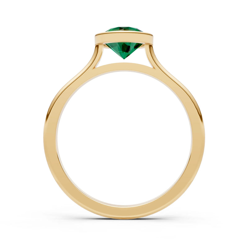10k Yellow Gold Lab Grown Diamond Round Bezel Set Solitaire Ring