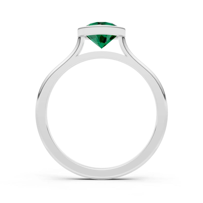 10k Yellow Gold Lab Grown Diamond Round Bezel Set Solitaire Ring