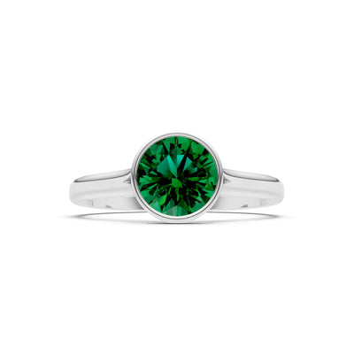 10k Yellow Gold Lab Grown Diamond Round Bezel Set Solitaire Ring