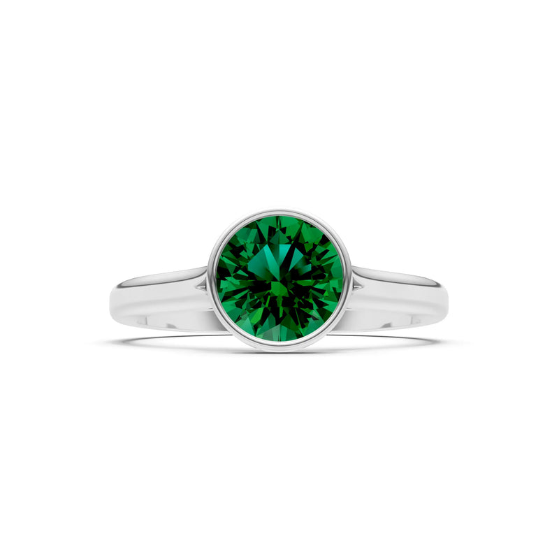 10k Yellow Gold Lab Grown Diamond Round Bezel Set Solitaire Ring