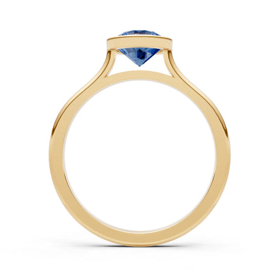 10k Yellow Gold Lab Grown Diamond Round Bezel Set Solitaire Ring