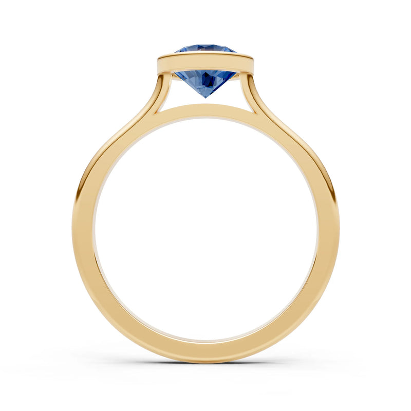 10k Yellow Gold Lab Grown Diamond Round Bezel Set Solitaire Ring
