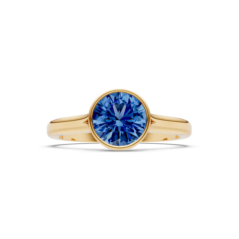 10k Yellow Gold Lab Grown Diamond Round Bezel Set Solitaire Ring