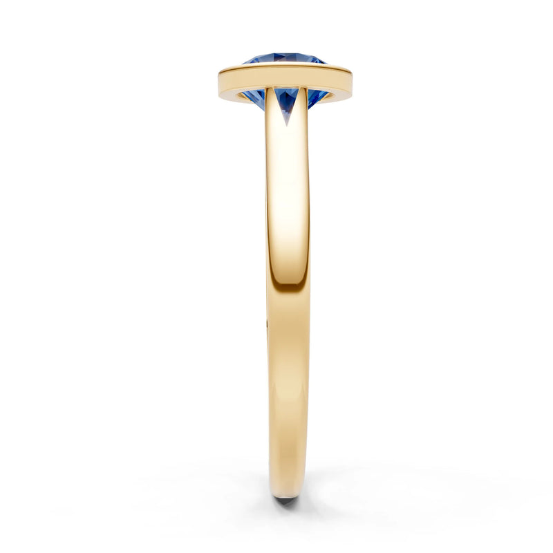 10k Yellow Gold Lab Grown Diamond Round Bezel Set Solitaire Ring