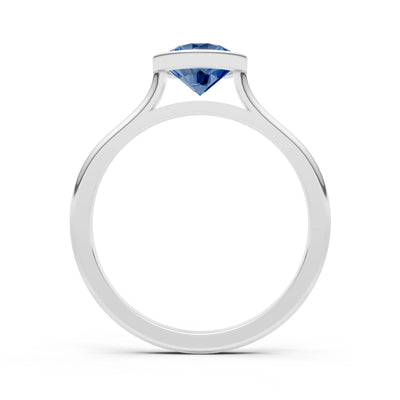 10k Yellow Gold Lab Grown Diamond Round Bezel Set Solitaire Ring