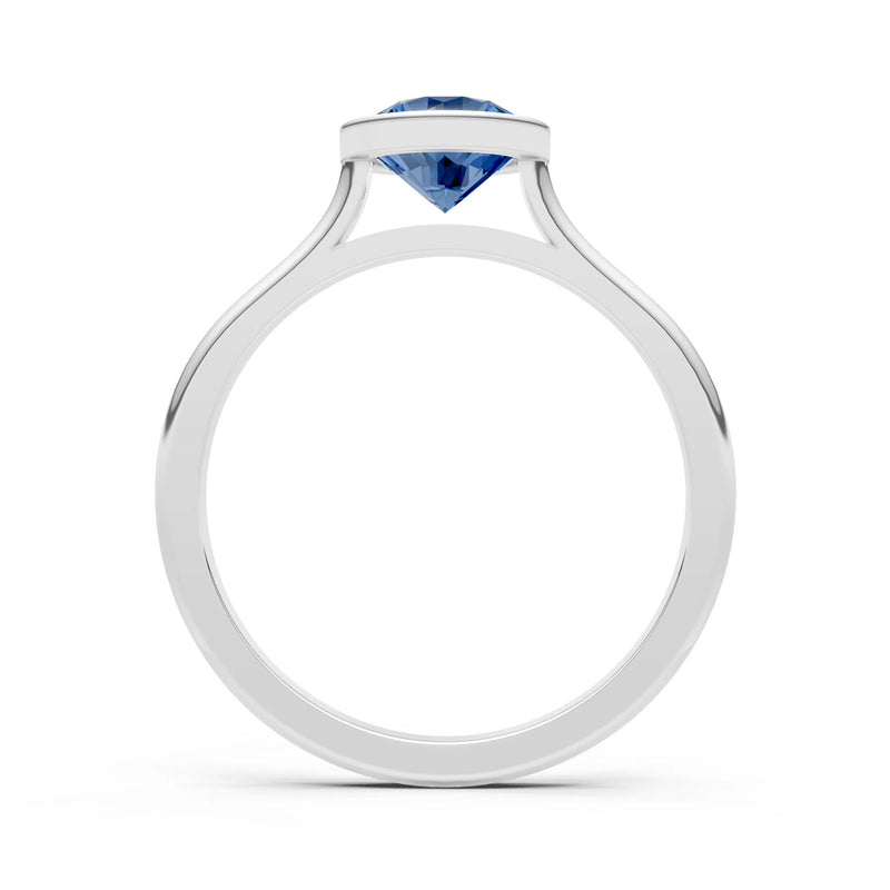 10k Yellow Gold Lab Grown Diamond Round Bezel Set Solitaire Ring