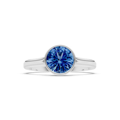 10k Yellow Gold Lab Grown Diamond Round Bezel Set Solitaire Ring